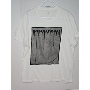INC International Concepts Drip Graphic T-Shirt | Men's Size XL | White Black